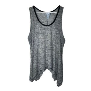 Just Be Lightweight Asymmetrical Heather Gray Knit Tank